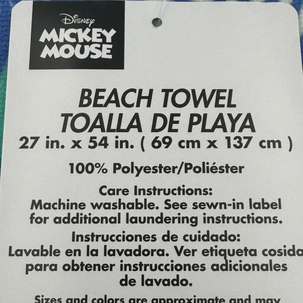 Mickey Mouse Beach Towel Bath Pool  27 X 54 Disney NWT